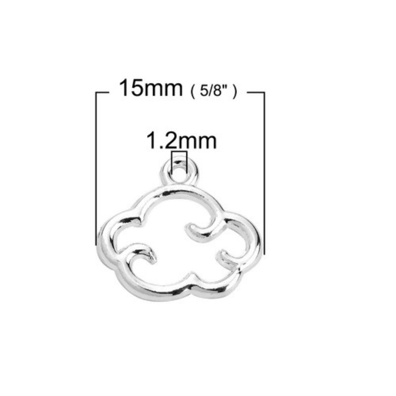 The Bead Store 15mm Silver Plated Cloud Charm