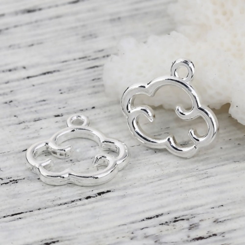 The Bead Store 15mm Silver Plated Cloud Charm