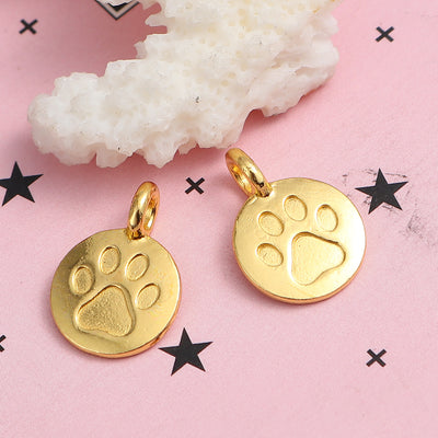 The Bead Store 16x11mm Gold Plated Paw Print Charm