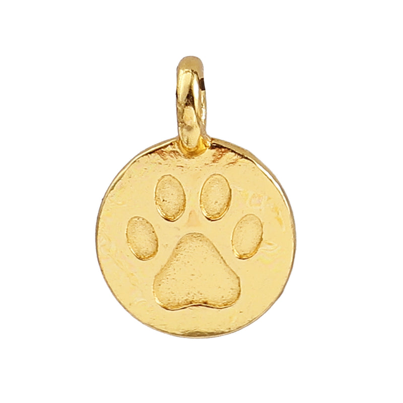 The Bead Store 16x11mm Gold Plated Paw Print Charm
