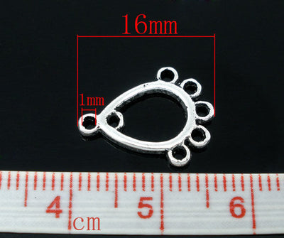 The Bead Store 16x12mm Small Antique Silver Multi-Loop Connectors / Chandeliers ~ Pack of 10