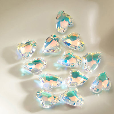 The Bead Store 17x14mm Crystal Glass Heart Shape Pendant Crystal AB