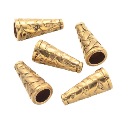 The Bead Store 18mm Antique Gold Plated Bead Cones Pack of 2