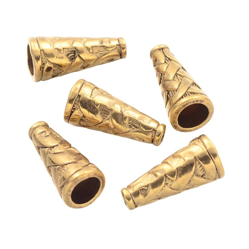 The Bead Store 18mm Antique Gold Plated Bead Cones Pack of 2