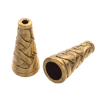 The Bead Store 18mm Antique Gold Plated Bead Cones Pack of 2