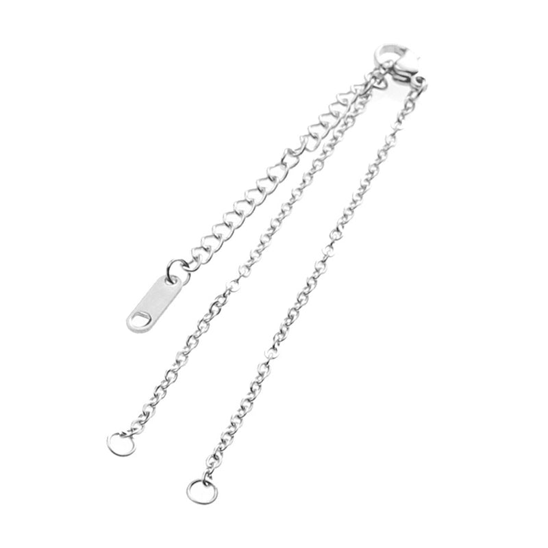 The Bead Store 18mm Stainless Steel Chain for Making a Bracelet with Lobster Clasp and Extension Chain