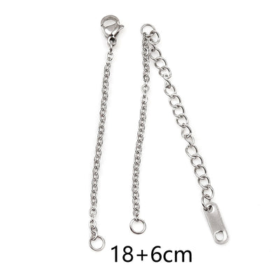 The Bead Store 18mm Stainless Steel Chain for Making a Bracelet with Lobster Clasp and Extension Chain