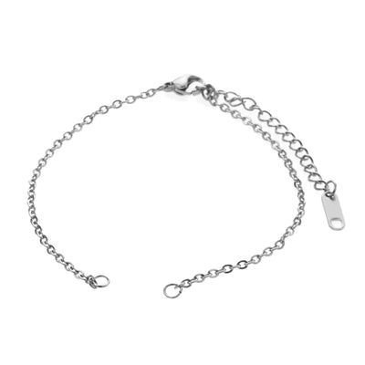 The Bead Store 18mm Stainless Steel Chain for Making a Bracelet with Lobster Clasp and Extension Chain