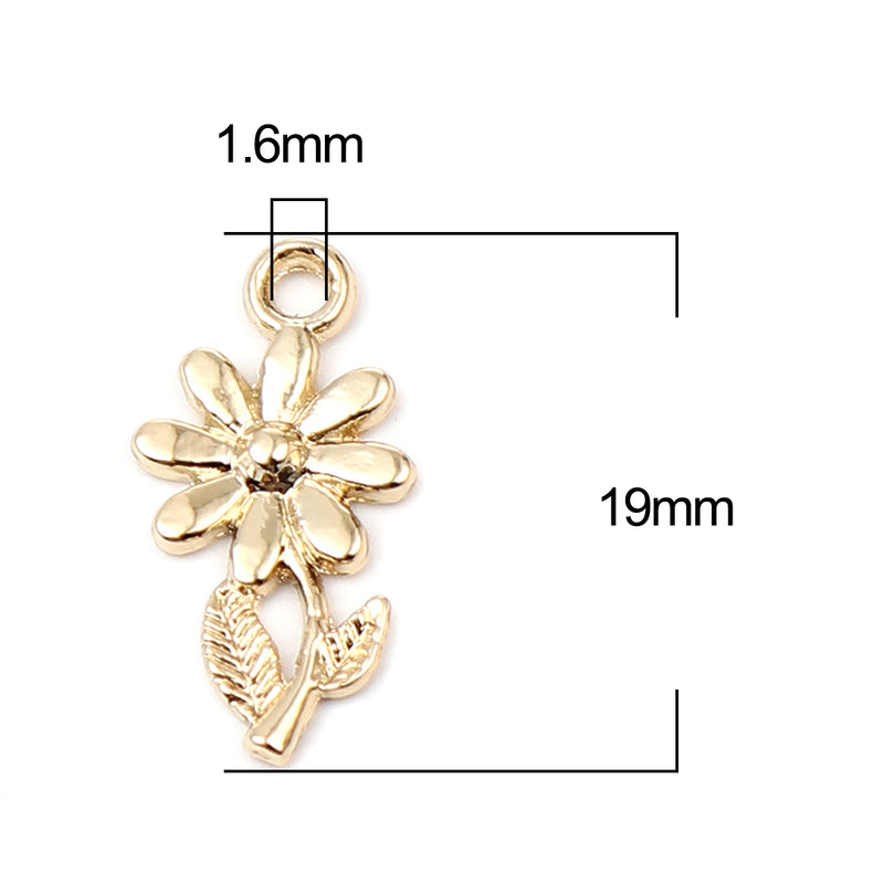 The Bead Store 19x10mm Gold Plated Flower Charm