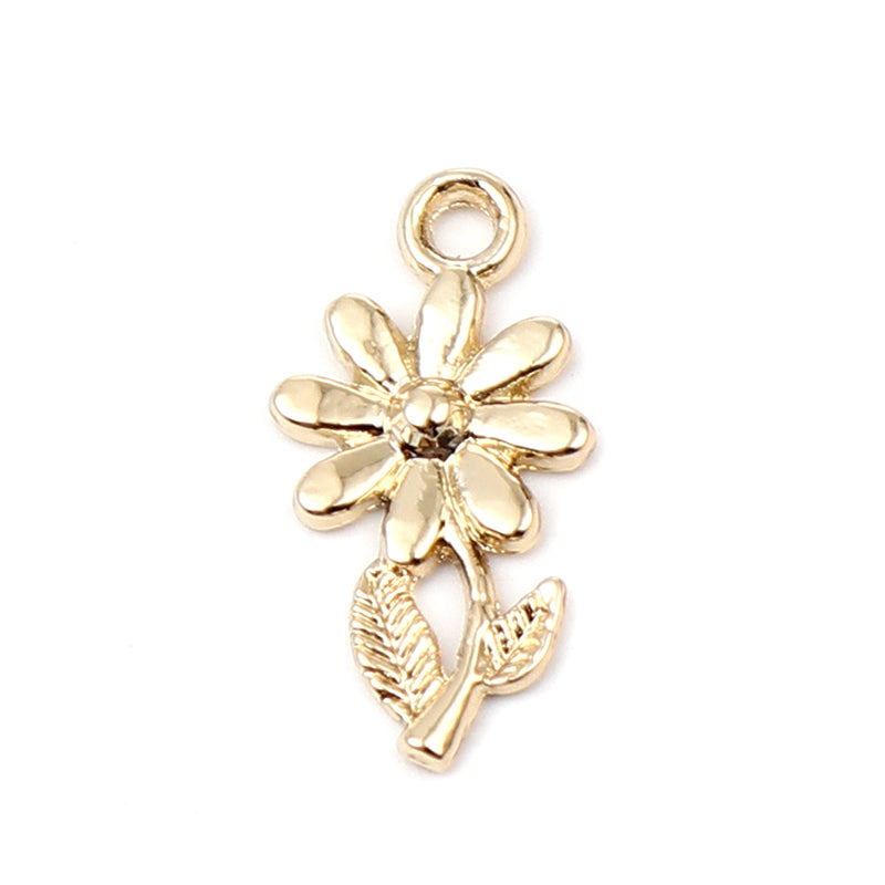 The Bead Store 19x10mm Gold Plated Flower Charm