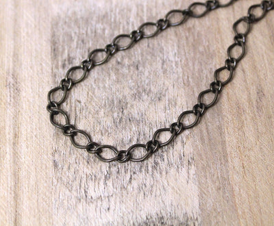 The Bead Store 1 Metre of Antique Bronze Plated Textured Cable Chain 5mm and 3mm Links