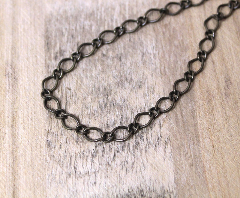 The Bead Store 1 Metre of Antique Bronze Plated Textured Cable Chain 5mm and 3mm Links