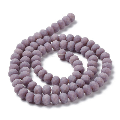 The Bead Store 1 Strand of 6x4mm Faceted Glass Rondelle Beads Frosted Thistle approx. 86 beads