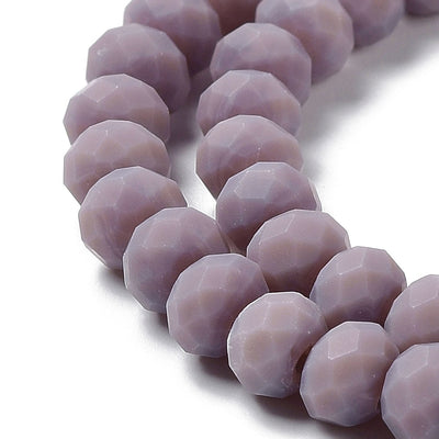 The Bead Store 1 Strand of 6x4mm Faceted Glass Rondelle Beads Frosted Thistle approx. 86 beads