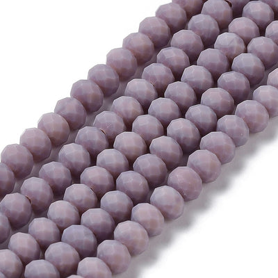The Bead Store 1 Strand of 6x4mm Faceted Glass Rondelle Beads Frosted Thistle approx. 86 beads