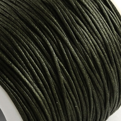 The Bead Store 1mm Dark Olive Green Waxed Cotton Cord 1 Metre