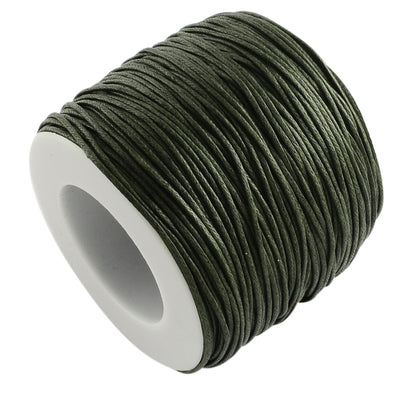 The Bead Store 1mm Dark Olive Green Waxed Cotton Cord 1 Metre