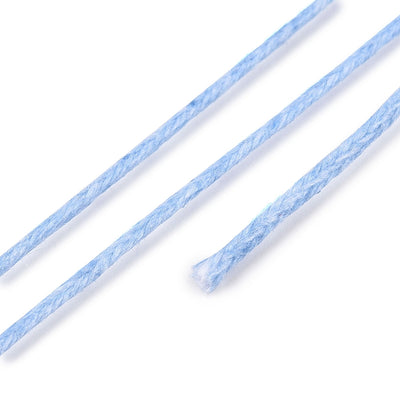 The Bead Store 1mm Light Blue Waxed Cotton Cord 1 Metre