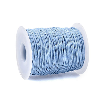 The Bead Store 1mm Light Blue Waxed Cotton Cord 1 Metre
