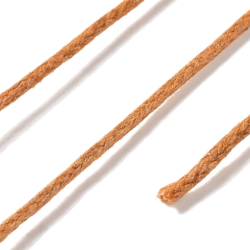 The Bead Store 1mm Light Copper Waxed Cotton Cord 1 Metre