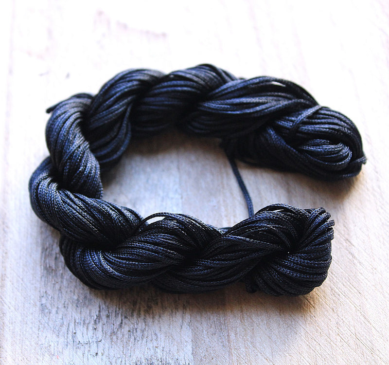 The Bead Store 1mm Nylon Cord Black 22 Metres