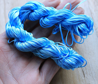 The Bead Store 1mm Nylon Cord Light Blue 22 Metres