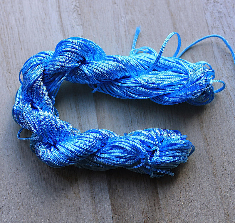 The Bead Store 1mm Nylon Cord Light Blue 22 Metres