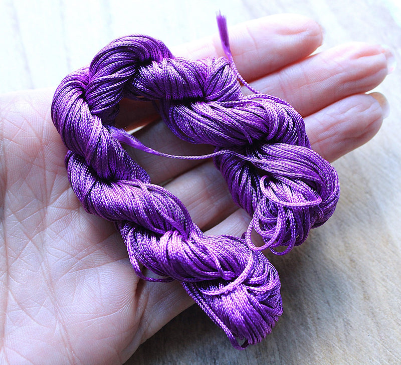 The Bead Store 1mm Nylon Cord Purple 22 Metres