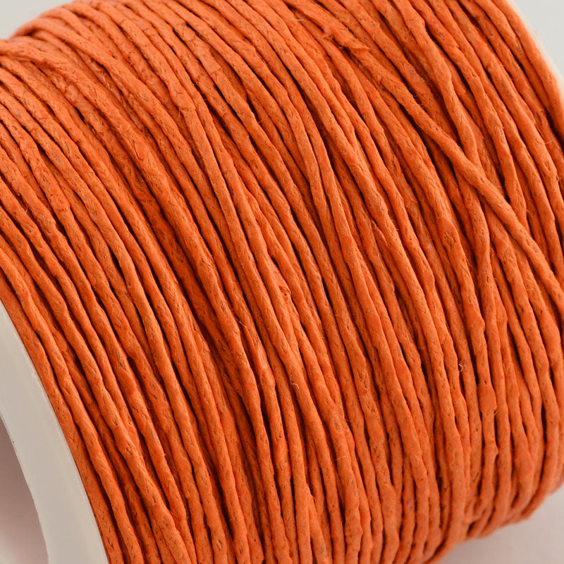 The Bead Store 1mm Orange Waxed Cotton Cord 1 Metre