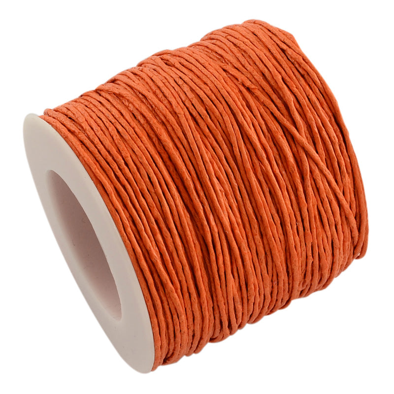The Bead Store 1mm Orange Waxed Cotton Cord 1 Metre