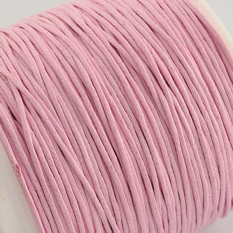 The Bead Store 1mm Pink Waxed Cotton Cord 1 Metre
