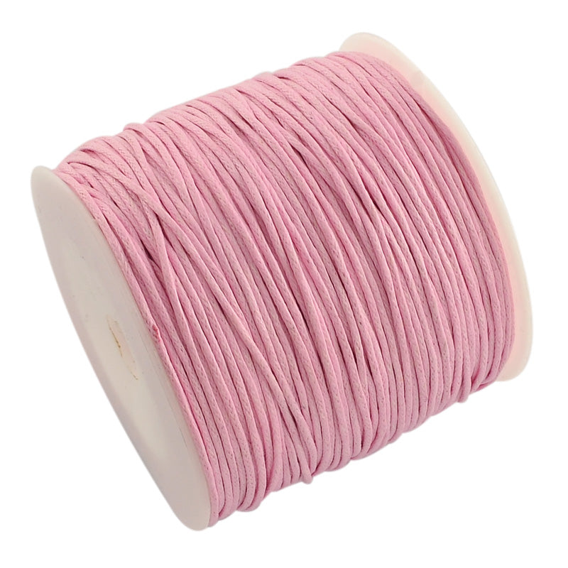 The Bead Store 1mm Pink Waxed Cotton Cord 1 Metre