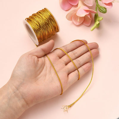The Bead Store 1mm Polyester Elastic Cord Metallic Gold 1 Metre