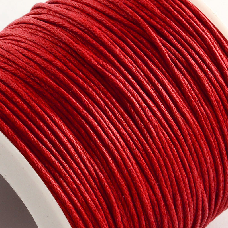The Bead Store 1mm Red Waxed Cotton Cord 1 Metre