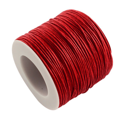 The Bead Store 1mm Red Waxed Cotton Cord 1 Metre