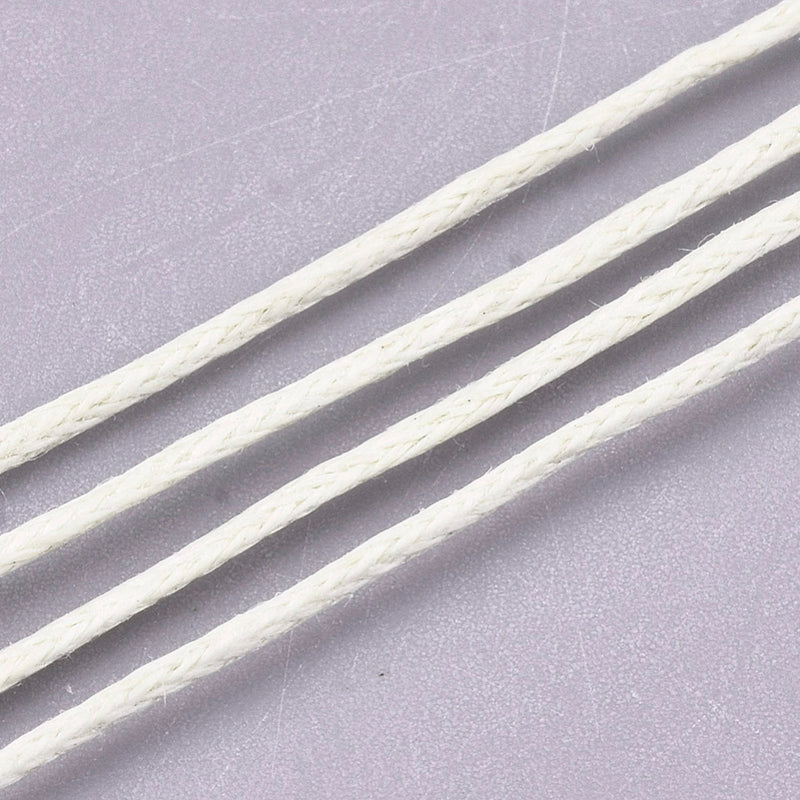 The Bead Store 1mm Waxed Cotton Cord ~ Creamy White ~ 1 Metre