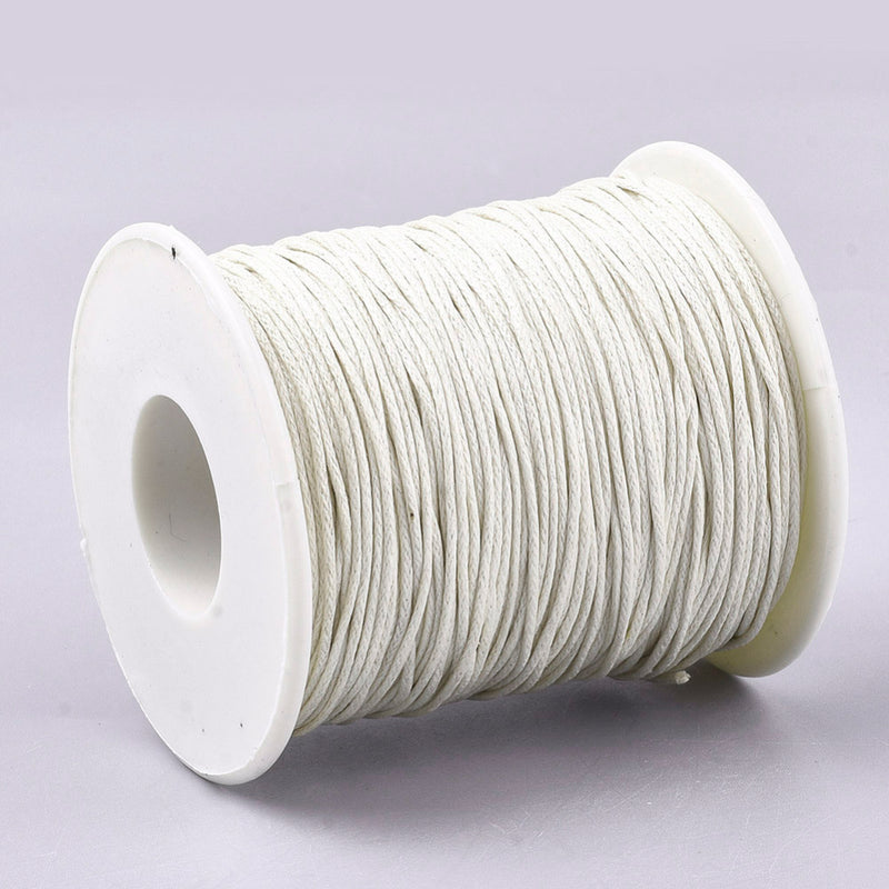 The Bead Store 1mm Waxed Cotton Cord ~ Creamy White ~ 1 Metre