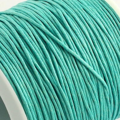 The Bead Store 1mm Waxed Cotton Cord ~ Turquoise ~ 1 Metre