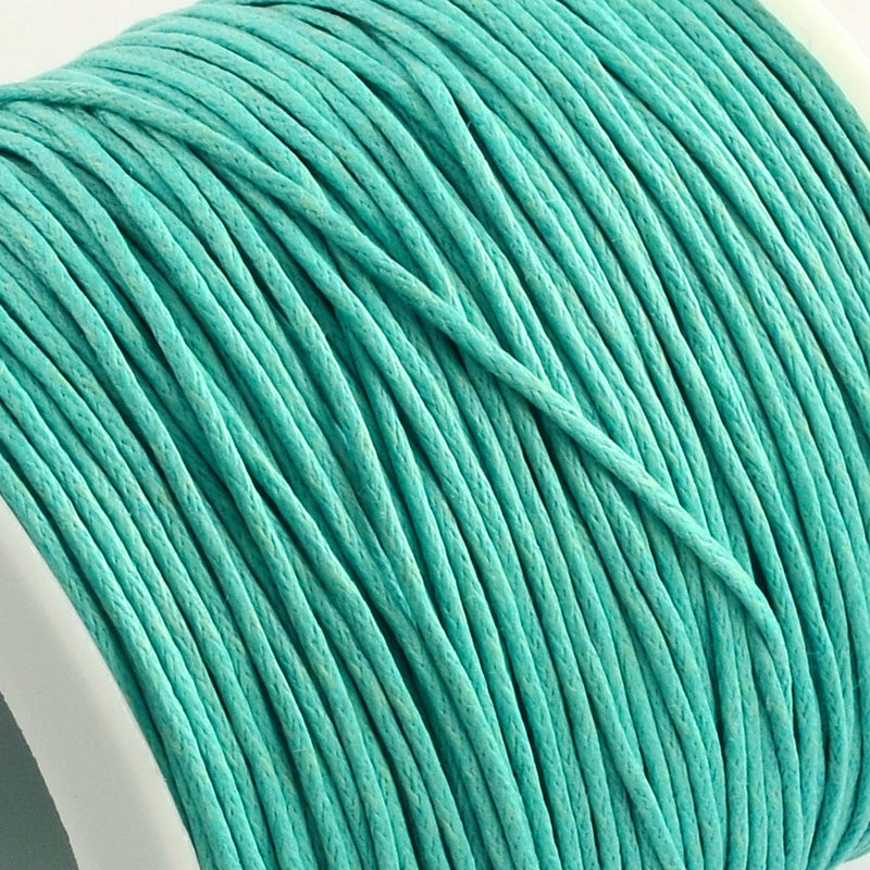 The Bead Store 1mm Waxed Cotton Cord ~ Turquoise ~ 1 Metre