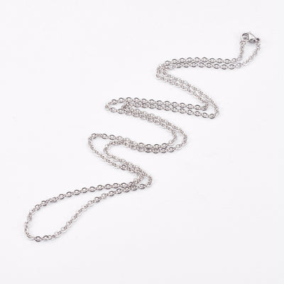 The Bead Store 2.5x2mm  Stainless Steel Cable Chain ~ Ready-to-Wear ~ 17.7" (45cm)