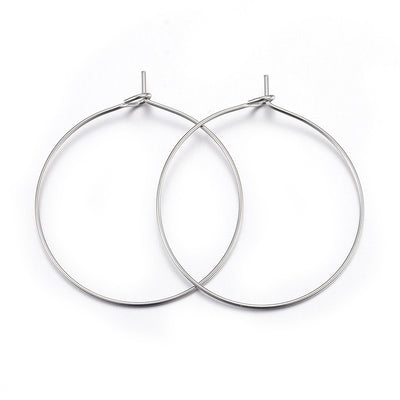 The Bead Store 20mm Stainless Steel Earring Hoops / Wine Glass Hoops