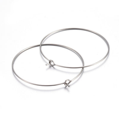 The Bead Store 20mm Stainless Steel Earring Hoops / Wine Glass Hoops