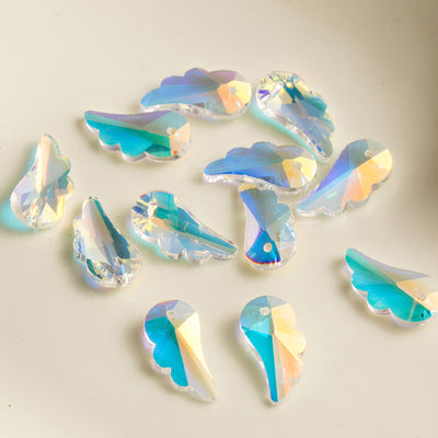 The Bead Store 20x10mm Crystal Glass Angel Wing Pendant Crystal AB