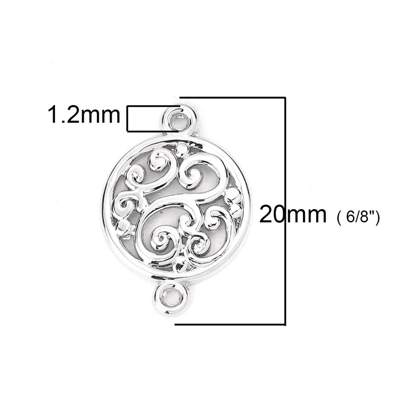 The Bead Store 20x15mm Rhodium Plated Filigree Connector