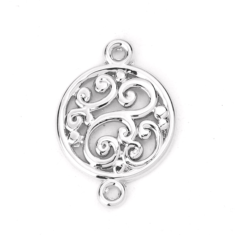 The Bead Store 20x15mm Rhodium Plated Filigree Connector