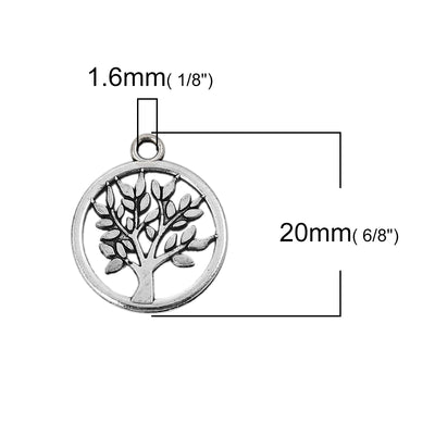 The Bead Store 20x17mm Antique Silver Plated Tree of Life Charm