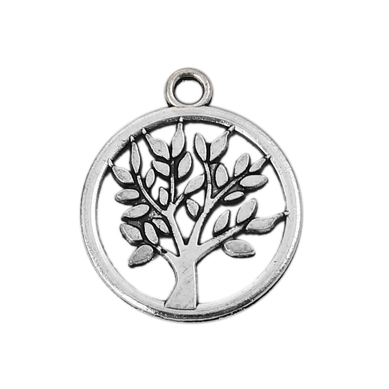 The Bead Store 20x17mm Antique Silver Plated Tree of Life Charm