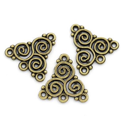 The Bead Store 20x19mm Antique Bronze Multi-Loop Connectors / Chandeliers 