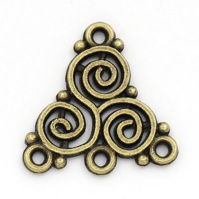 The Bead Store 20x19mm Antique Bronze Multi-Loop Connectors / Chandeliers 