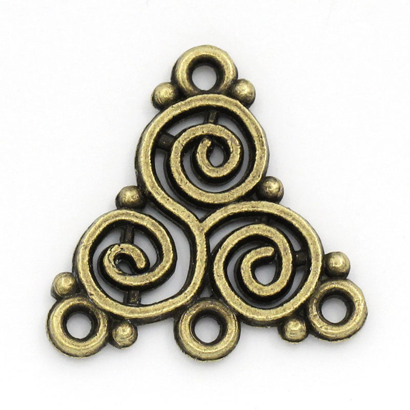 The Bead Store 20x19mm Antique Bronze Multi-Loop Connectors / Chandeliers 